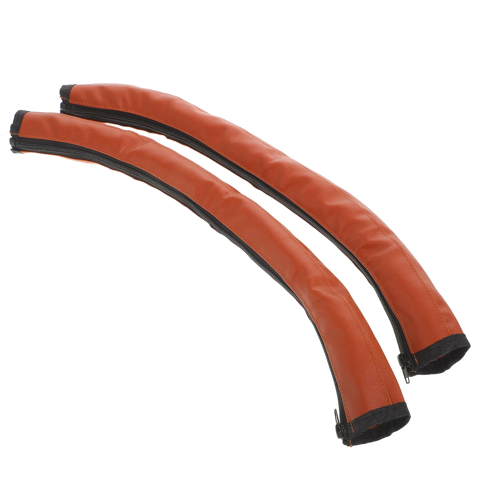 2Pcs Baby Stroller Handle Covers PU Protective Wrap Soft Breathable Anti-Skid Handlebar Sleeve Grip Replacement for Pushchair
