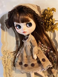 Tea dyeing series Blythe clothes dress Black Rose skirt dressing 1/6 30cm BJD anime girl (Fit for Pullip,Ob24, Licca)