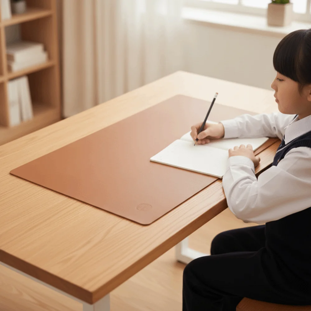 Desk Mat Leather Writing Pad Cork Waterproof Table Protector Large Premium Keyboard Mat Writers