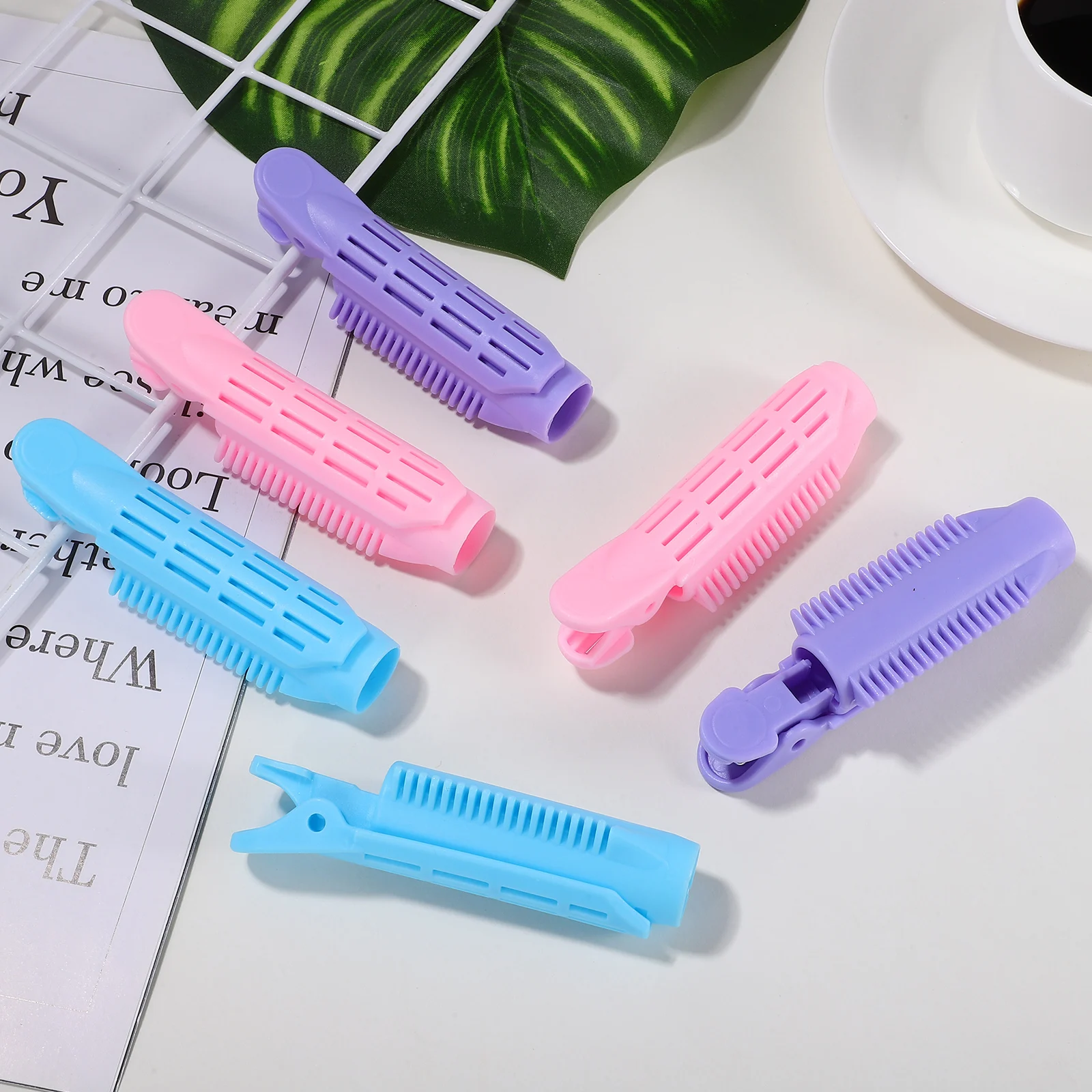 

9 Pcs Curler Setter Curly Hair Tools Volume Roller Clips for Women Wave Root Lifting Plastic