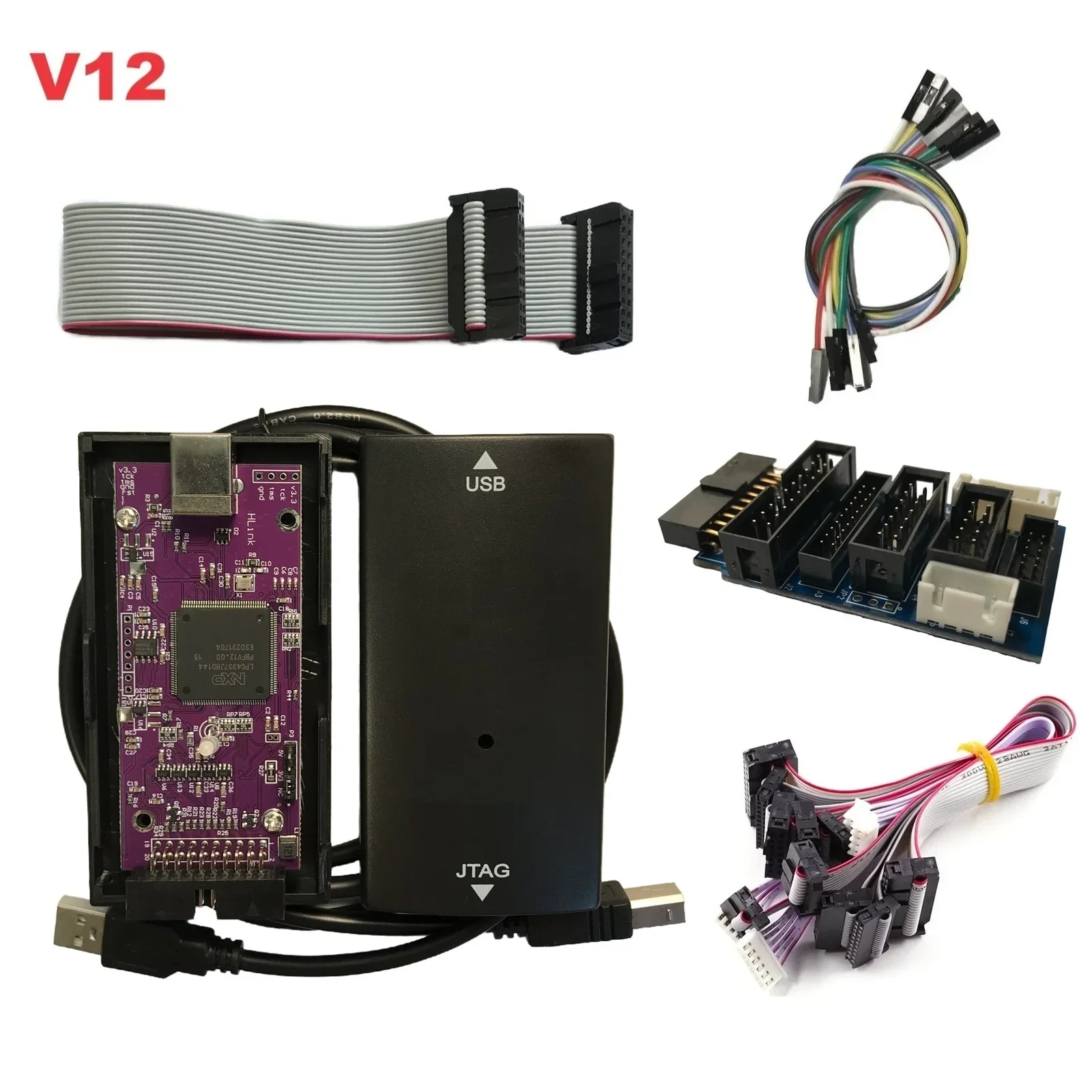 For J-LINK JLink V12 J LINK V12 Emulator Debugger Jtag Swd Programmer ARM STM32 MCU Debug Tool Adapter Full Set Update Online