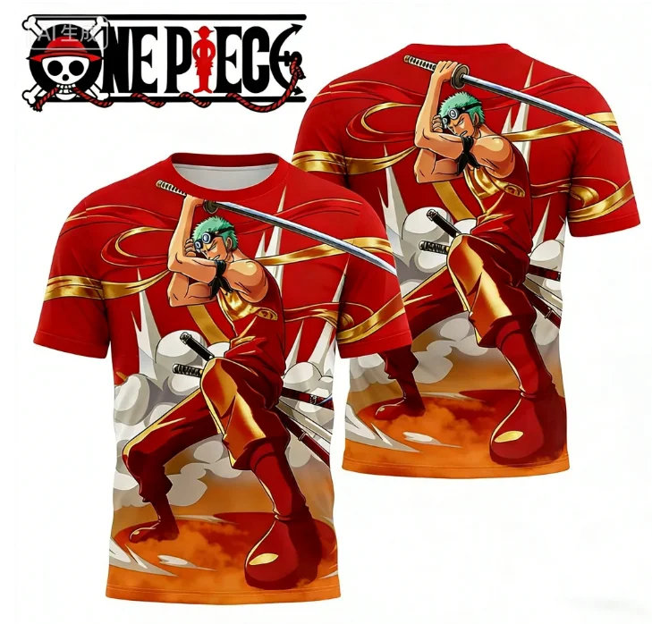 

Anime One Piece Luffy Zoro T-shirt Men Oversized T-shirt Top Unisex Tshirt Summer Tops for Woman Kids' Tops and T-shirts Man