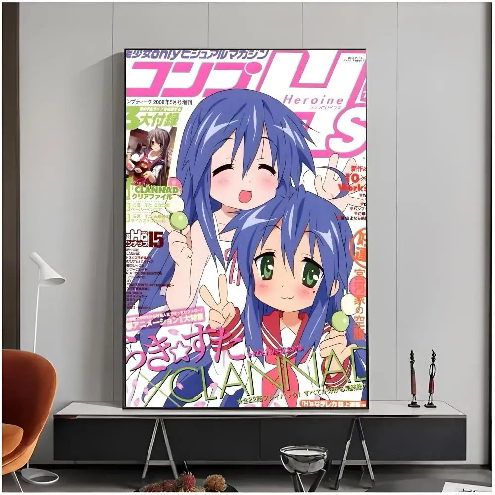 cute anime L-Lucky Star Poster Living Room Bedroom Decorative Print Unframed Decor
