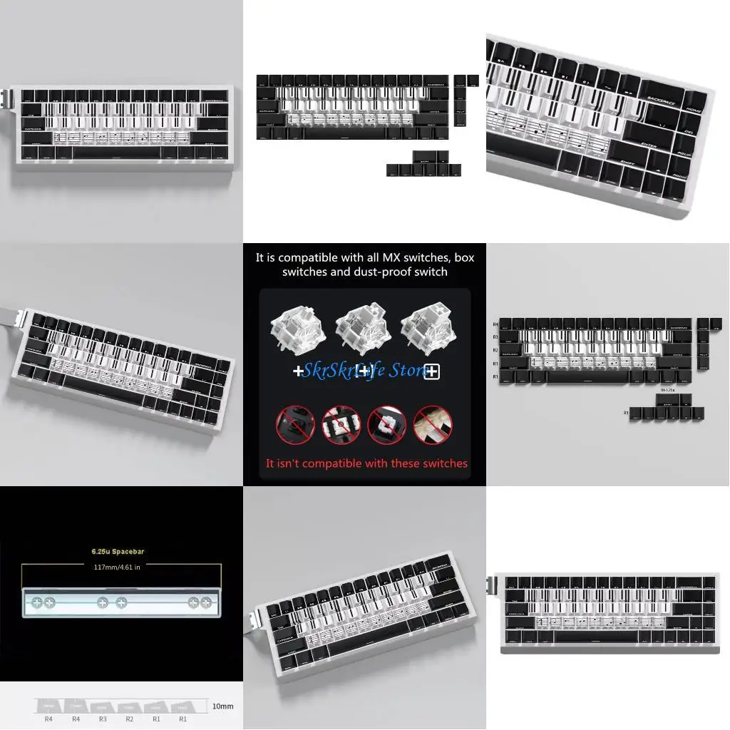 E65E Perfil original KeyCaps 74 KeyCaps Clave piano para 60 61 65 67 68