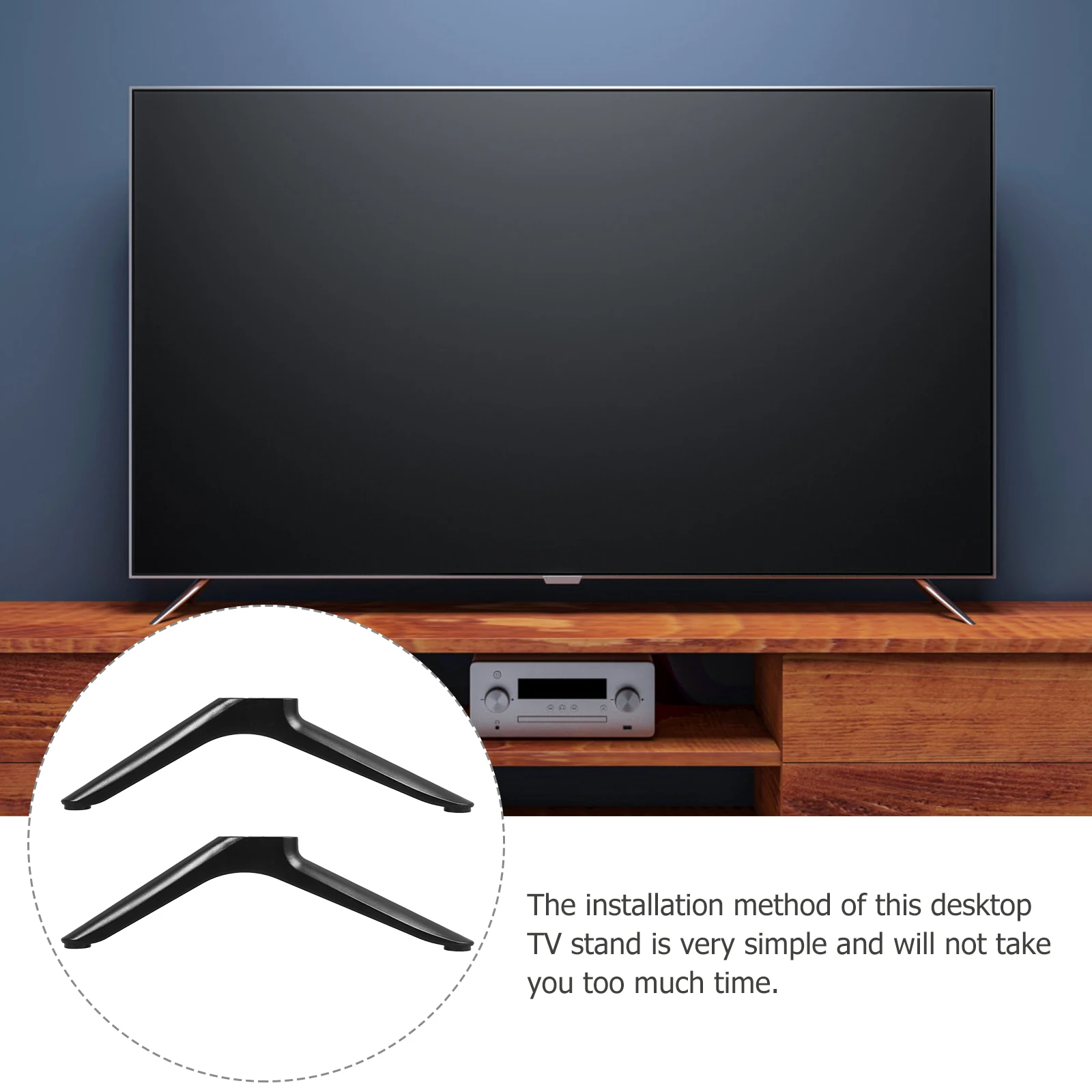 

2pcs Stand Television Replacement Tabletop Support Base Universal Monitor Floor Holder Sturdy Safe Home Bedroom Hotel