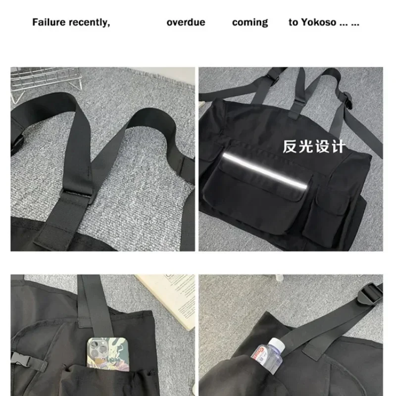 Casual sólido interior slot bolso para homens, saco de peito, bolso com zíper, lona macia, alta qualidade, 2024