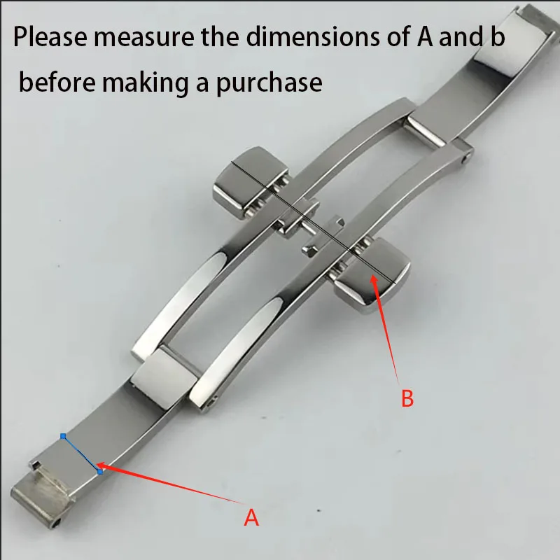 for Longines Steel Watch Straps, Craftsman Honor Double Pressure Mechanical Watch Chain Buckle, Military Flag Watch Strap Buckle