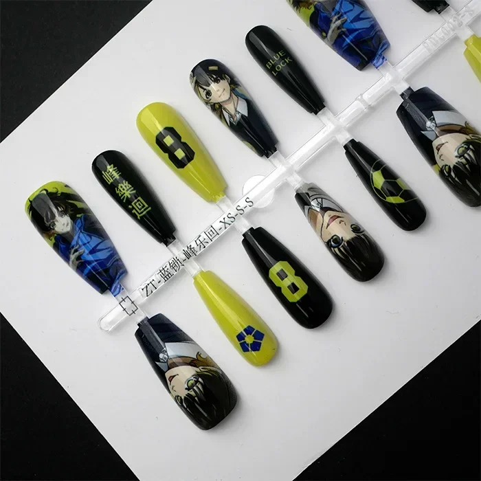 

Rin Itoshi Bachira Meguru Isagi Yoichi Cute Anime Fake Nails False Nails Football Otaku Merch Full Cover Nail Tips Reusable