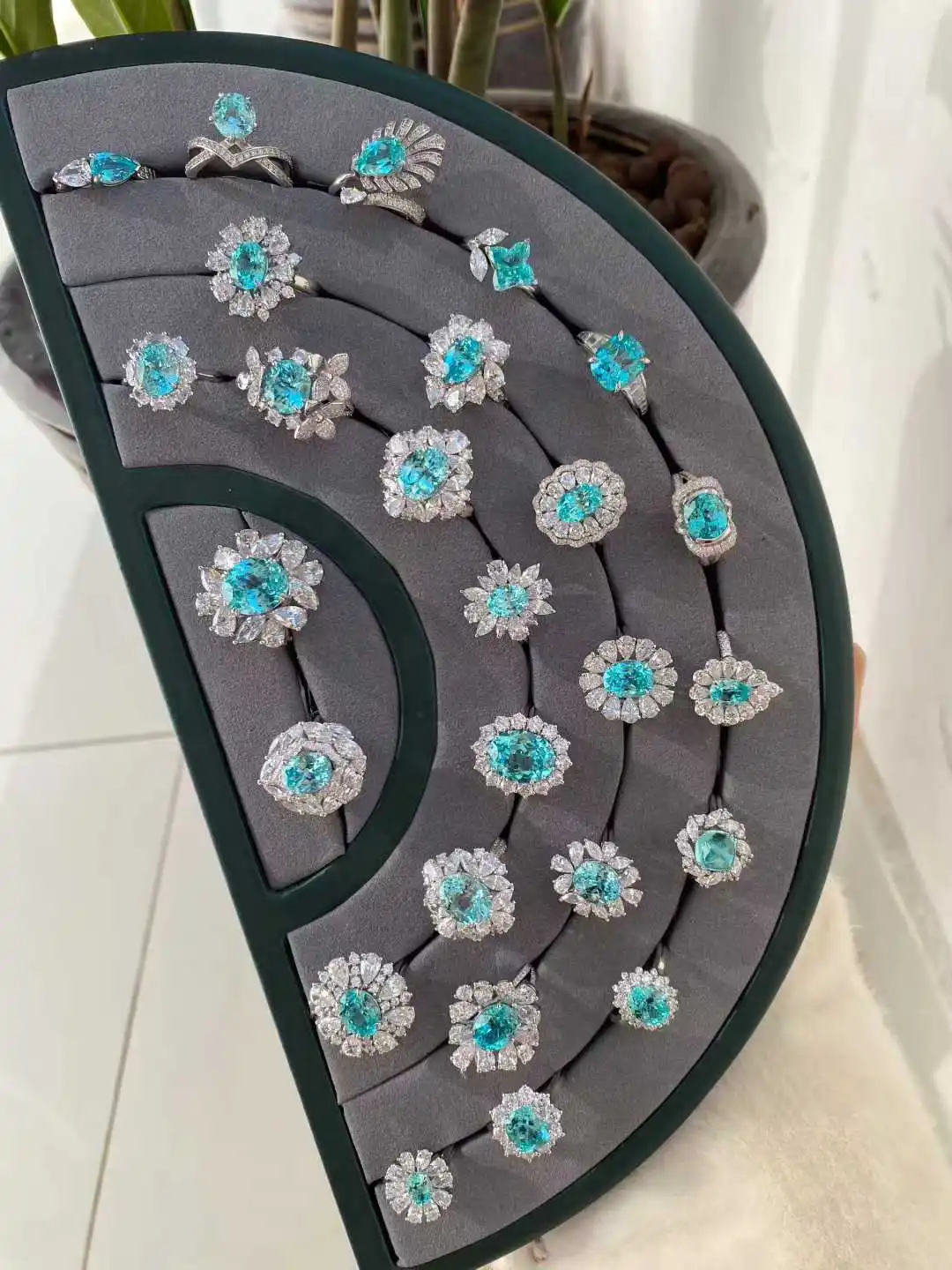 Heart Rings for Women 925 Sterling Silver Ring Lab Grown Paraiba Diamond Rings Jewellery Gift Idea for Her Wedding Party