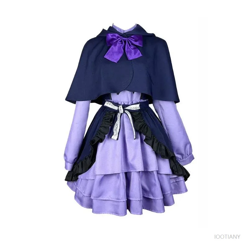 

Anime Love Chuunibyou Cute Girl Cosplay Cloak Costume Dark Gothic Lolita Maid Purple Dress Bow Cape Halloween Hooded Uniform