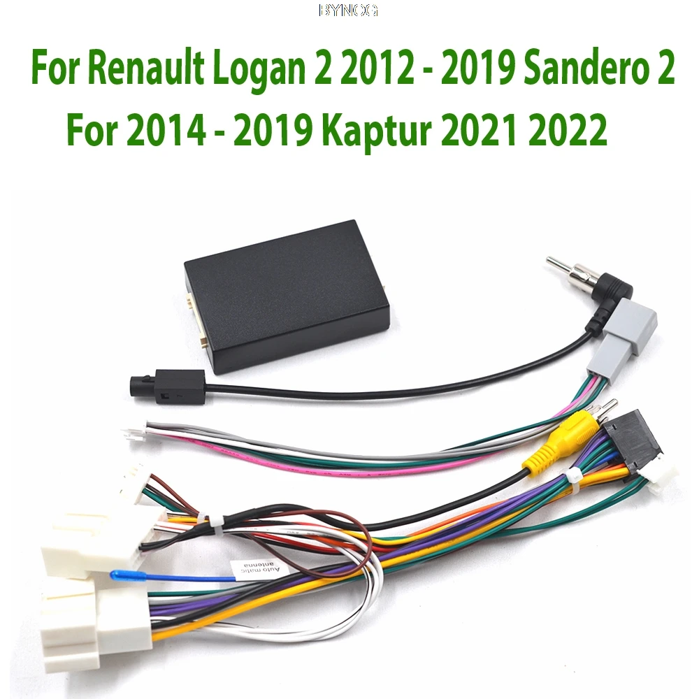 BYNCG Car Android 16 PIN Harness Wired Cable And Canbus For Renault Logan 2 2012 - 2019 Sandero 2 2014 2019 Kaptur 2021 2022