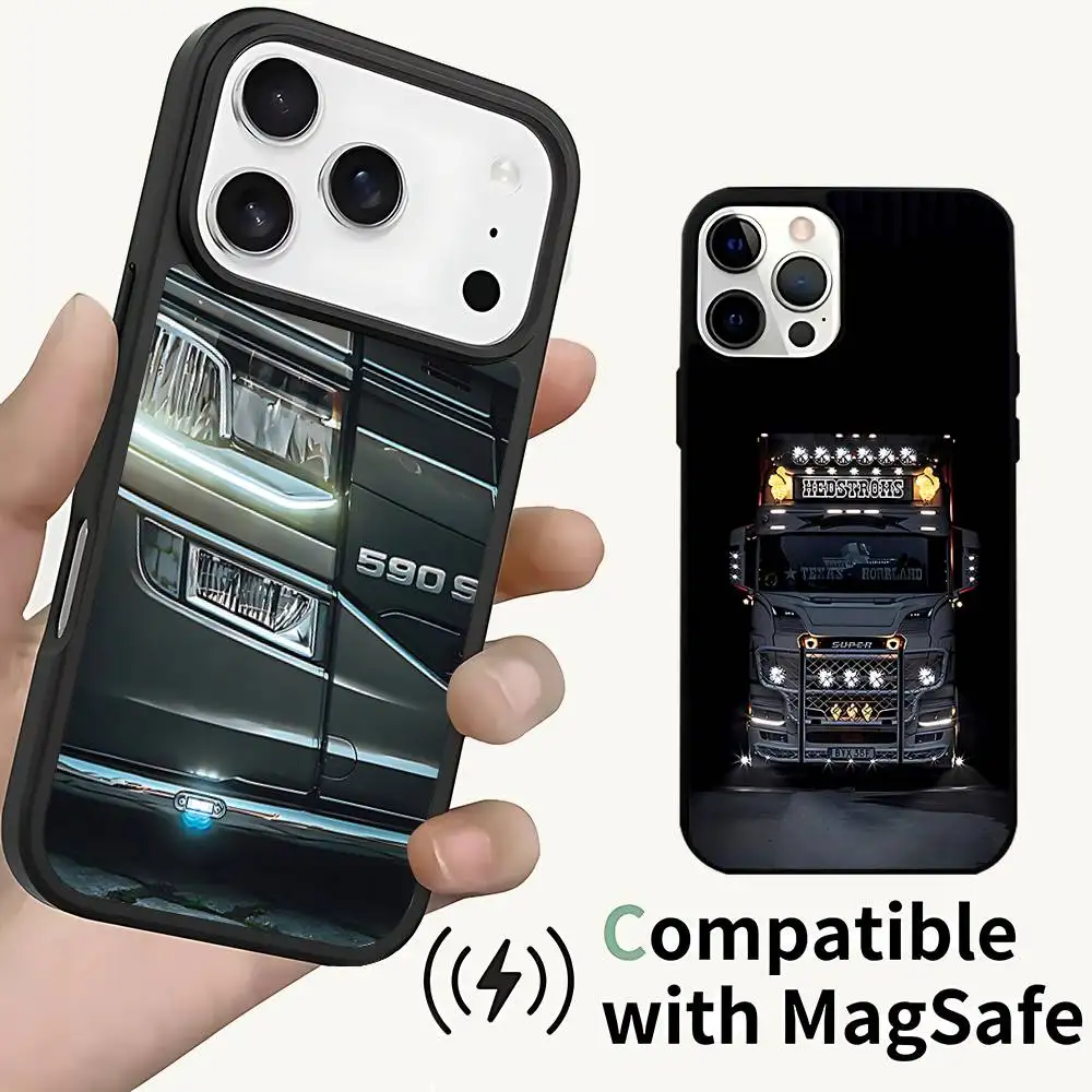 

Trucks SA-AB Cars Phone Case For iPhone 17,16,15,14,13,12,11,Pro,Max,Plus,Mini,SE4,E Magnetic Magsafe Wireless Charging