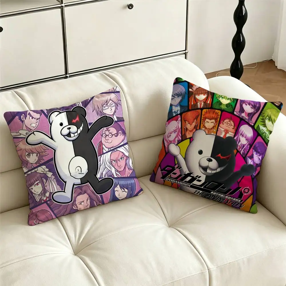 Anime D-Danganronpa Monokuma Pillow Case Pattern Printed Pillowcase For Living Room Sofa Cushion Cover