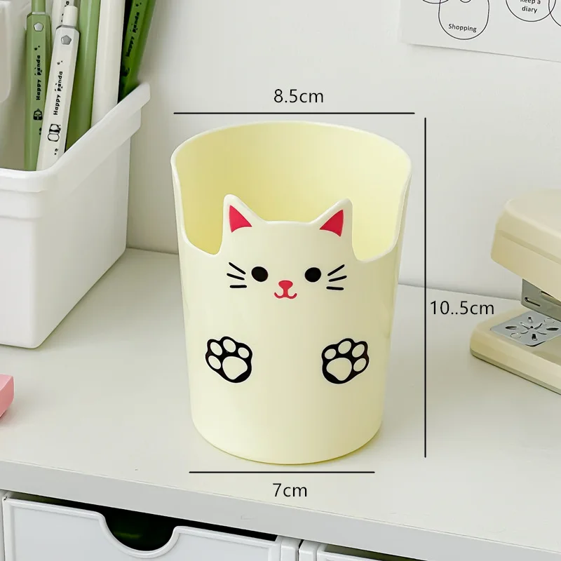 

3Pcs Cat Desk Pot Large Capacity Pencil Holder Portable Pen Organizer for Kids School Office Makeup Brush Storage