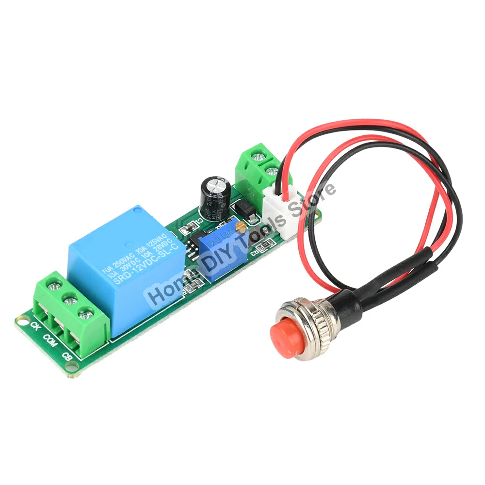 تيار مستمر 5-12 فولت قابل للتعديل الموقت تأخير إيقاف وحدة الخارجية دفع زر الزناد توقيت التتابع الوقت التبديل 1-10 ثانية تأخير إيقاف التبديل #1