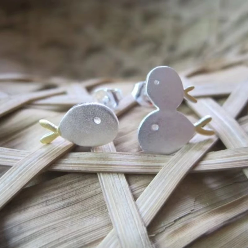 925 Sterling Silver Cute Fish Family Kolczyki sztyfty dla kobiet Prezent Hipoalergiczna biżuteria ze srebra próby 925 — zdjęcie 6