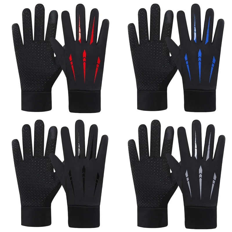 Guantes cálidos a prueba de viento, impermeables, engrosamiento, pantalla táctil, conducción al aire libre, Unisex, estilos de otoño e invierno, paquete completo