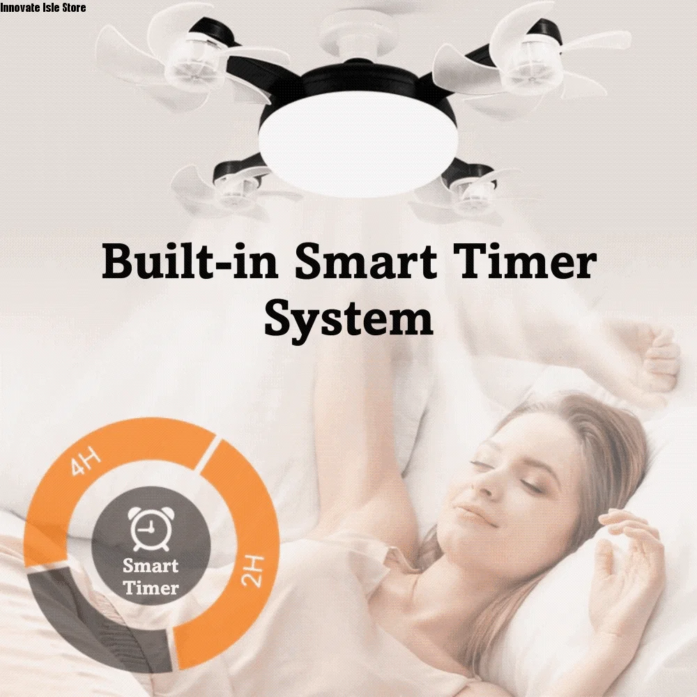 2 in 1 Ceiling Fan Remote Control 3 Gears Dimming Hanging Fan with LED Light Eye Protection Energy Saving Ceiling Lamp Bedroom
