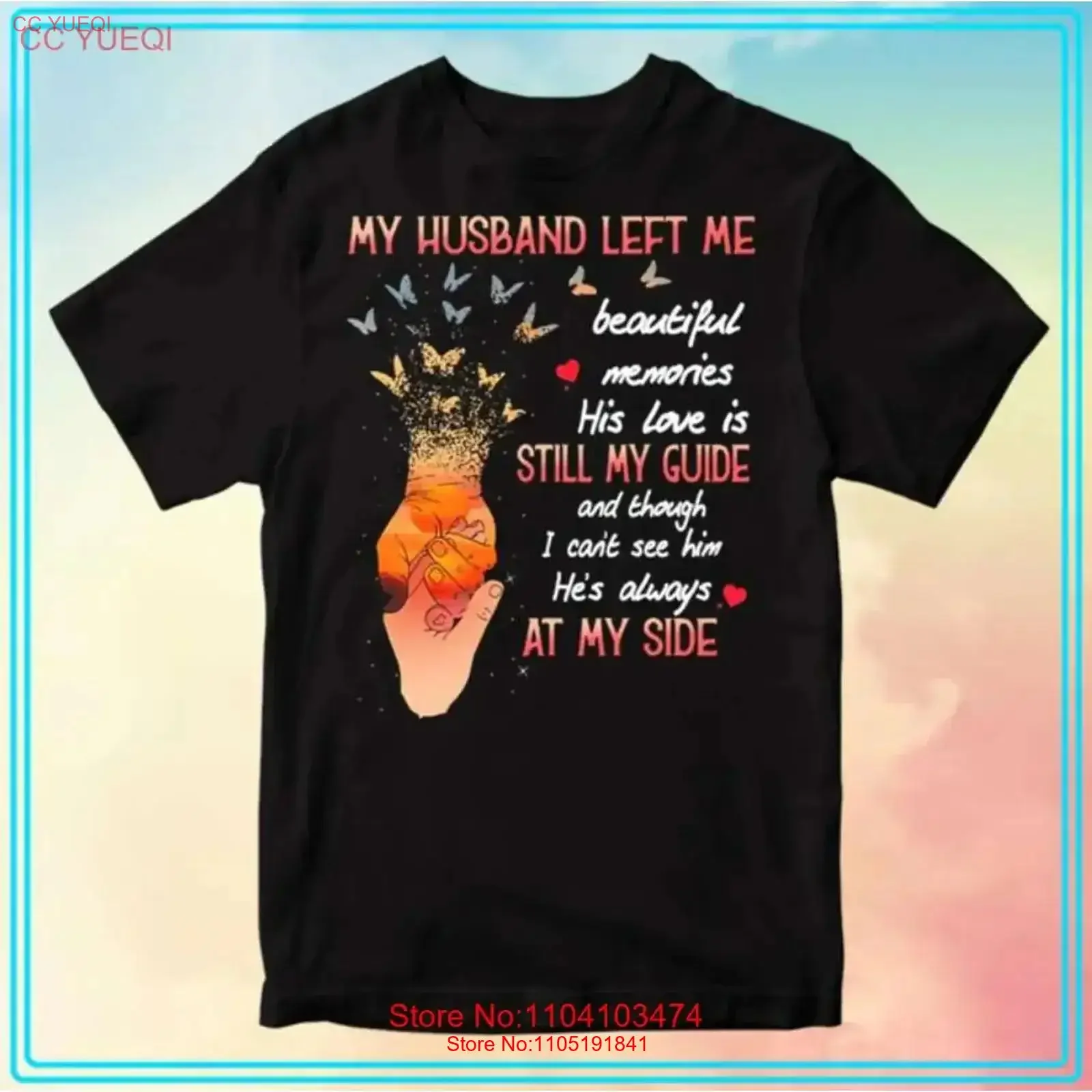 Mi marido me left hermosas recuerdos su amor sigue siendo camiseta vintage lavada Top para uso diario suave homme Casual ligeramente