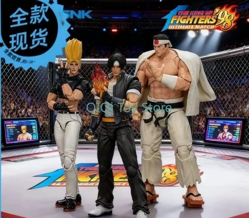 

In Stock JOYTOY Dark Source SNK Boxing King 98 Protagonist Team Kusanagi Kyo Daimon Red Pill 1:18 Movable Soldiers