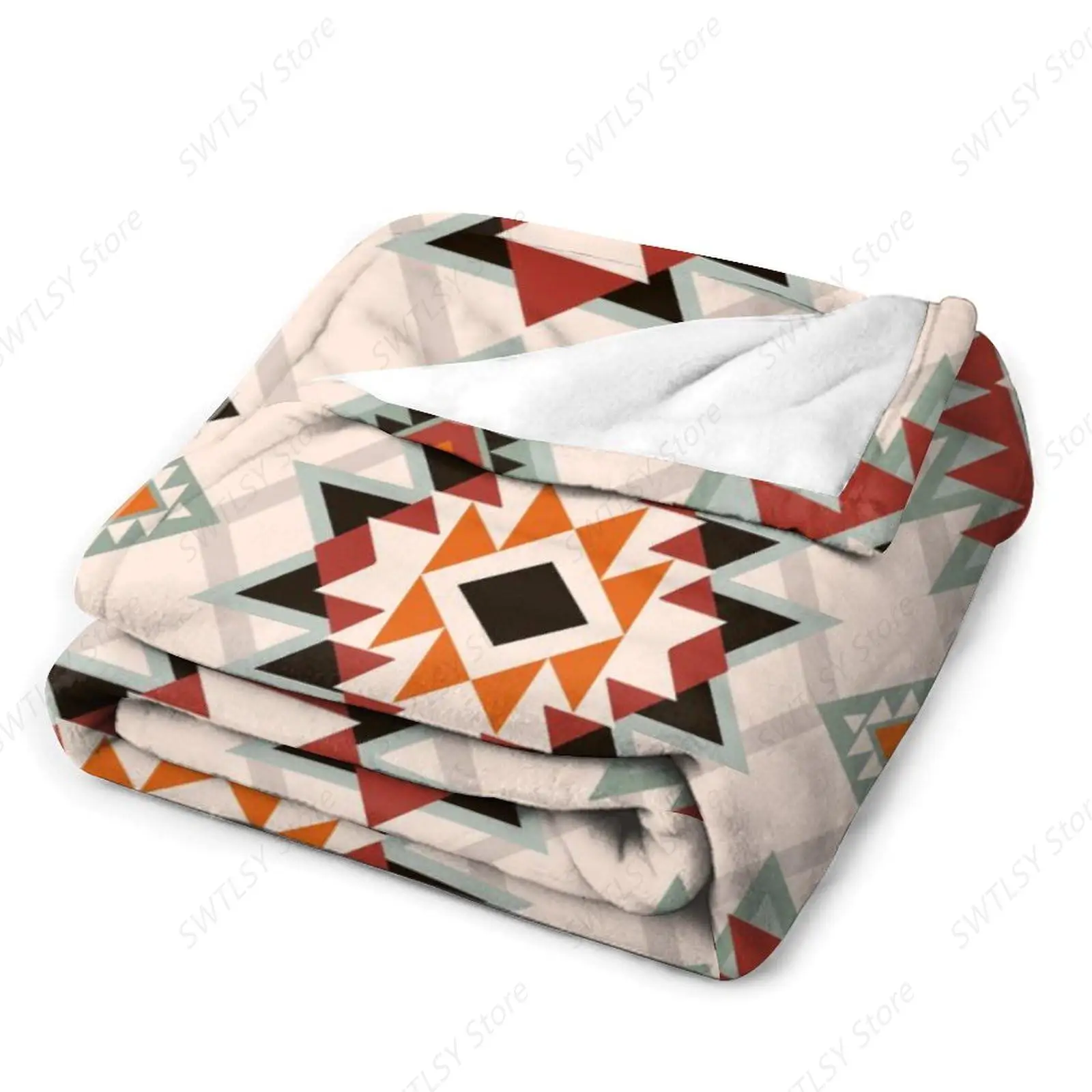 Southwest Style Blanket, Boho Geometric Print Throw Blanket Tribal Aztec Blanket for Couch Bed Sofa Cover Throw Home