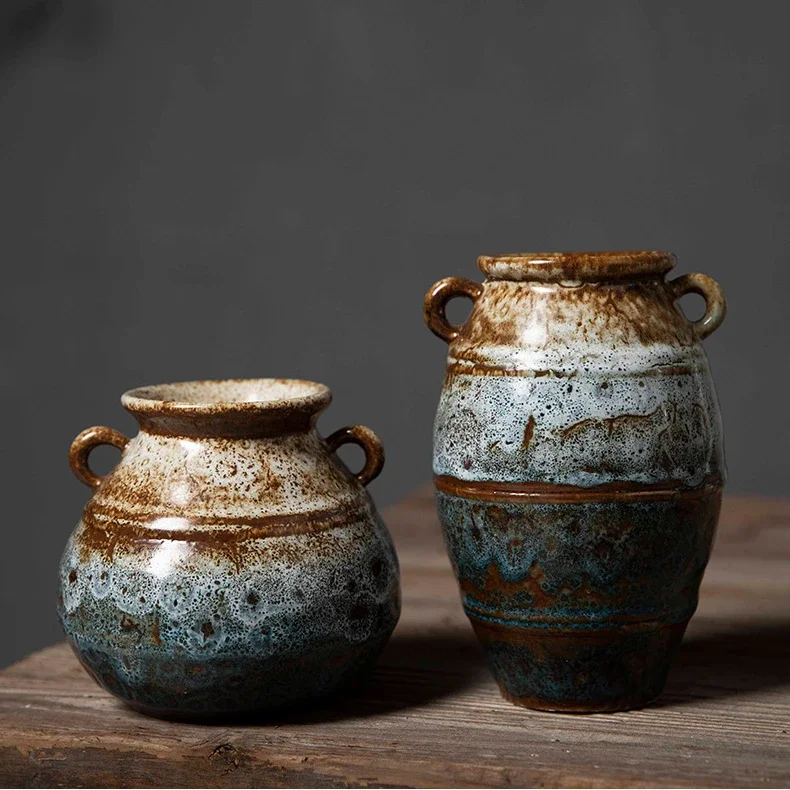 لصنع الزراعة المائية القديمة السيراميك المزهريات زخرفة الأصالة الرجعية نمط تأثيث المنزل سطح المكتب تشكيلة زهور تزيين