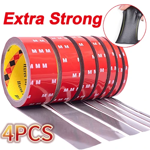 Imagen 2 del producto Cinta adhesiva de doble cara 3 metros extra fuerte 0.8mm de grosor alta viscosidad para montaje especial en coche fijación sin residuos fácil de despegar ideal para decoración reparación accesorios automotrices hogar o