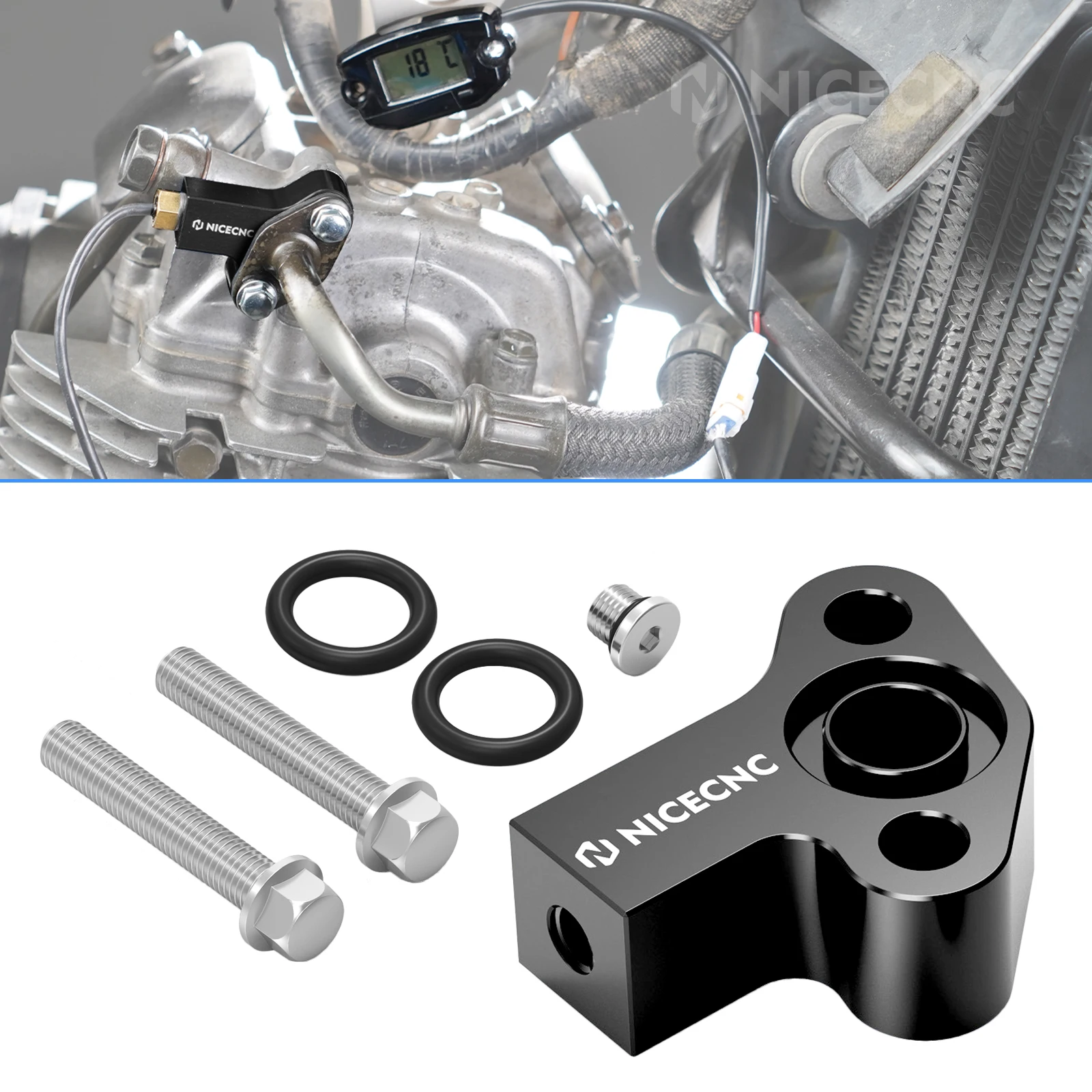 

Oil Temperature Sensor Connector Fitting Adapter for Suzuki DR650 S SE 1996-2024 DR650S DR650SE Oil Temperature Sensor Block Kit