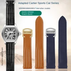 For Cartier Roadster Series W6206018 w6206017 Men's Nylon Watch Strap 19mm Quick release interface cowhide Folding Buckle Band