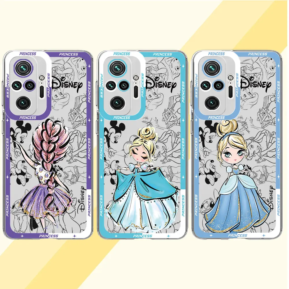 Case For Xiaomi Redmi 11 10 12 Pro Plus 13 9S 12S 10S 11S 11 Lite Poco X3 NFC 11T Angel Eye TPU Phone Cover Disney Princess Art