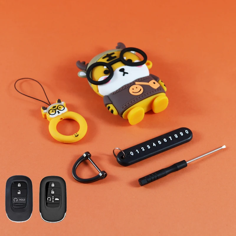 ICAR мультяшный Тигр для Honda Civic Accord HR-V CRV 2021 2022 2023 умный чехол-держатель для ключей