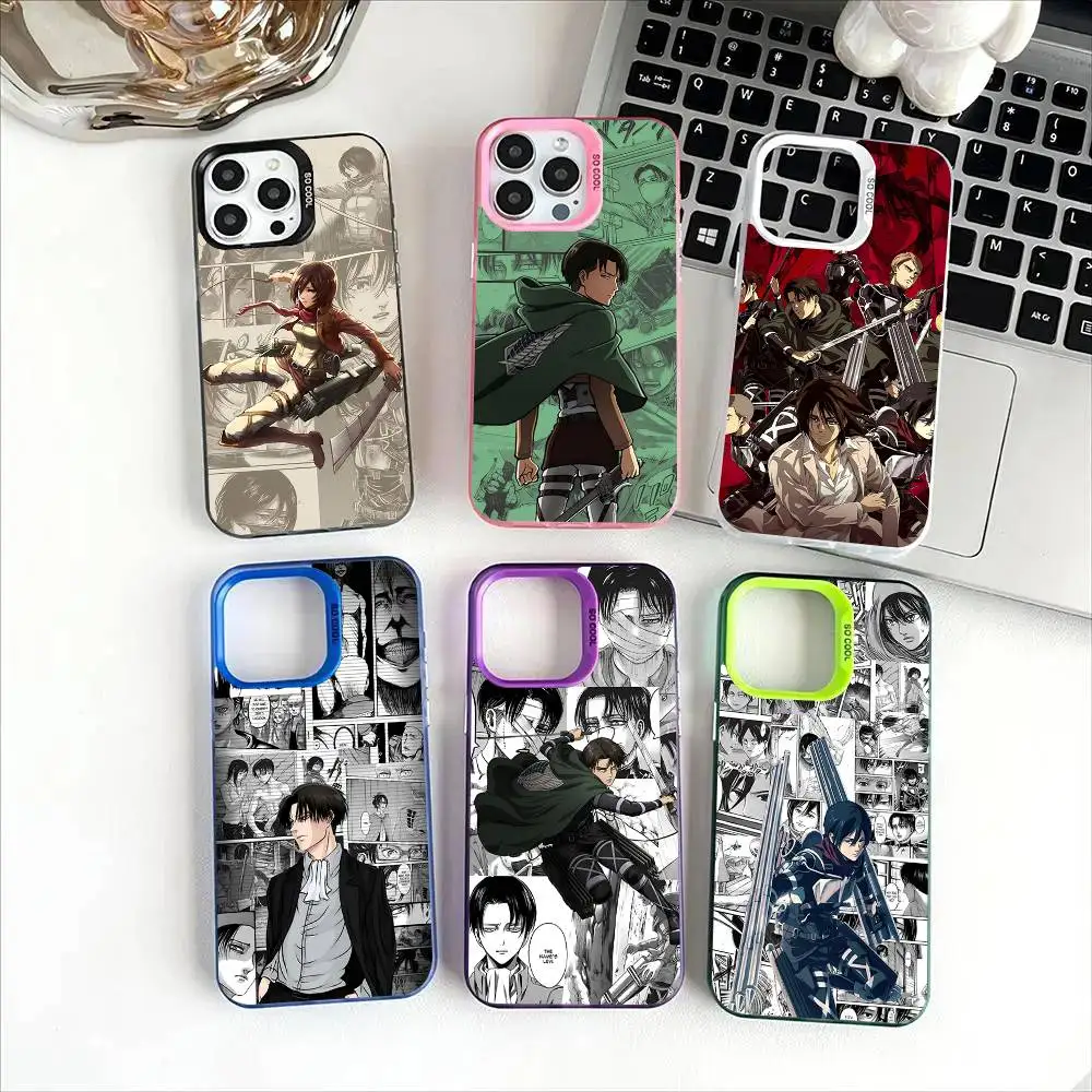 Anime A-Attack On T-Titan Phone Case For IPhone 17 16 15 14 13 12 11 XS XR X Pro Max Plus Colored Silver Plated Cover