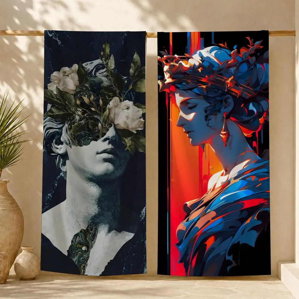 Greek Mythology Art Gods Portrait Retro Towel ultra-fine fiber quick drying absorbent towel, beach swimming vacation beach towel