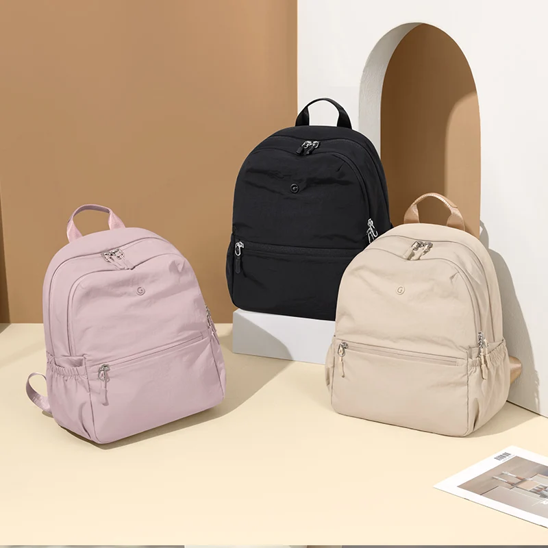 Mochila informal de nailon ligero para mujer de calidad de GOLF para viaje, cierre de cremallera, bolso de hombro doble antisalpicaduras para ir al trabajo