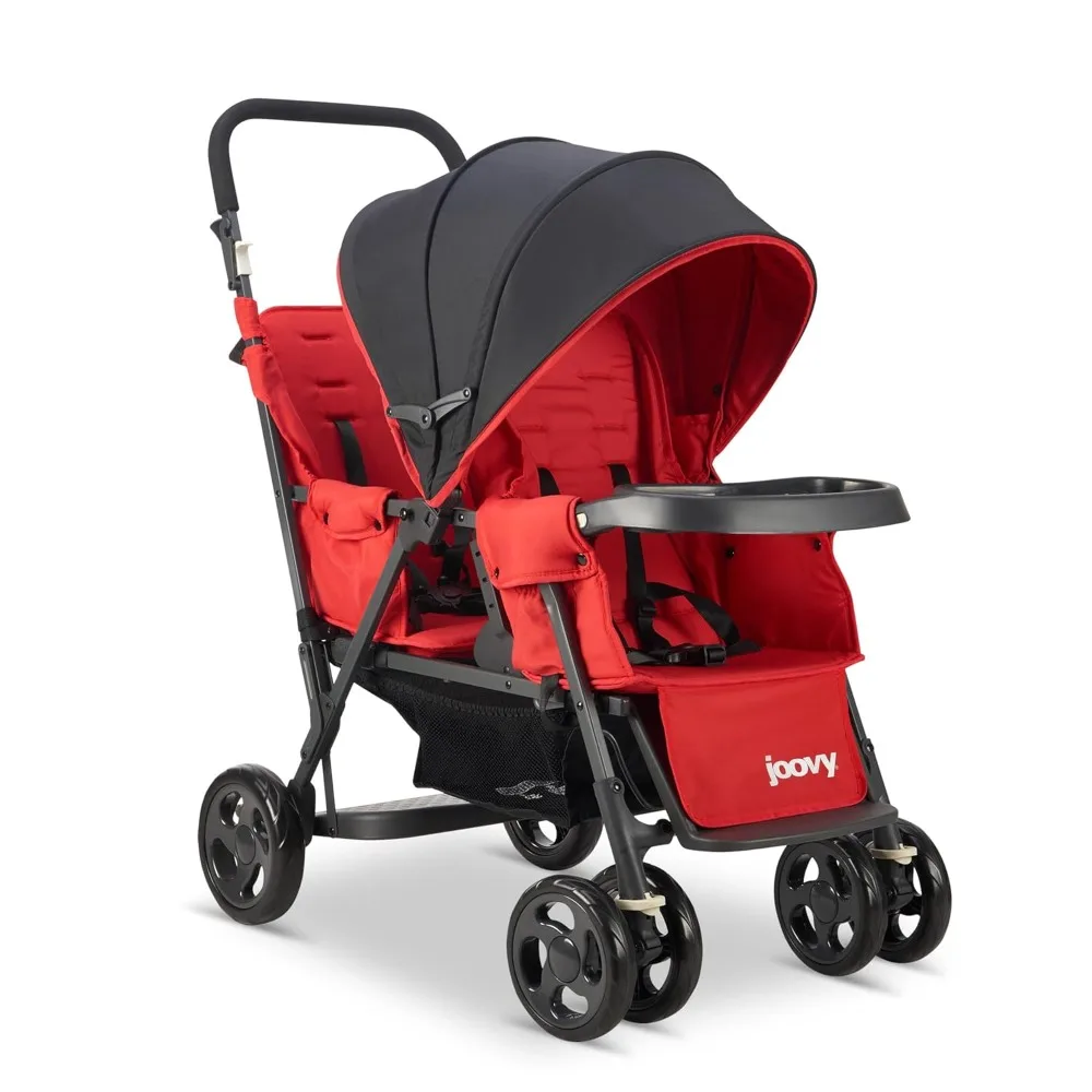 Caboose Graphite Red Polyester Stroller with 55% Steel, 25% Plastic, 20% Polyester Fabric