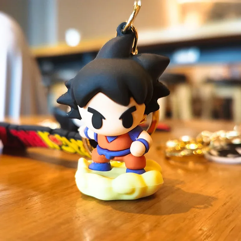 Dragon Ball Keychain Anime Figure Trunks Son Goku Piccolo Majin Buu Vegeta Keyring PVC Action Figures Model Kids Toys Gifts