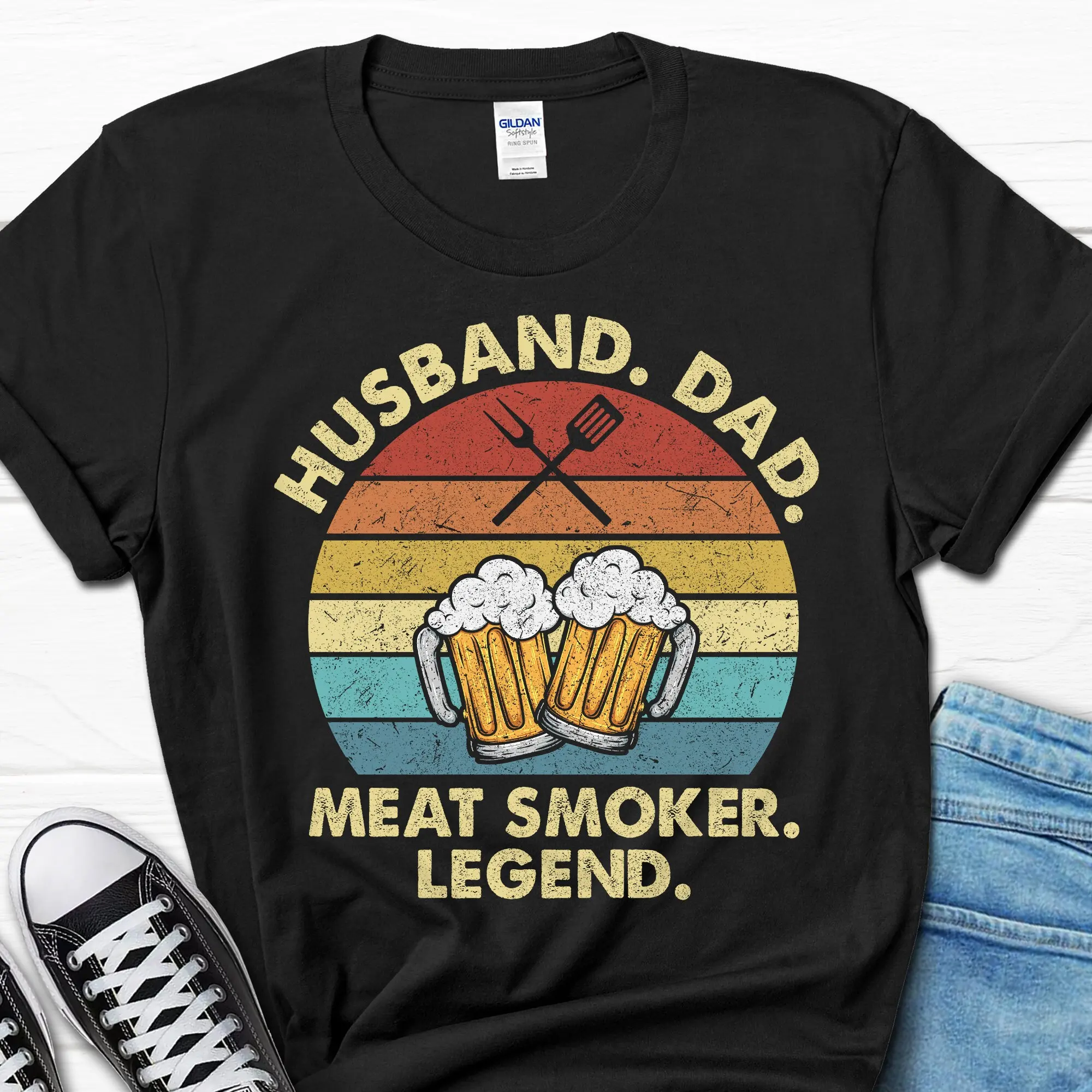 Husband Dad Meat Smoker Legend T Shirt Grilling Men's s Smoking Lover For Men Funny Him From Wife