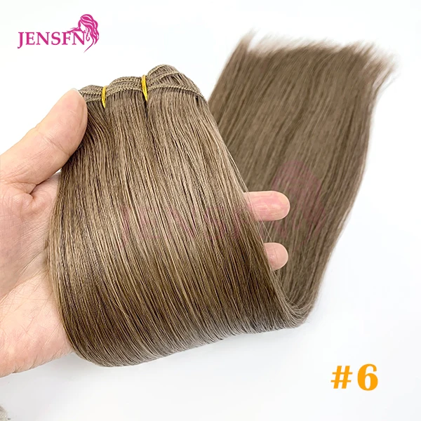Jensfn Steil 100% Echt Menselijk Haar Inslag Bundels Extensions 50 G/stks 16 "-24" Remy Natuurlijk Haar Naaien In Weaves Bruine Blonde Kleur
