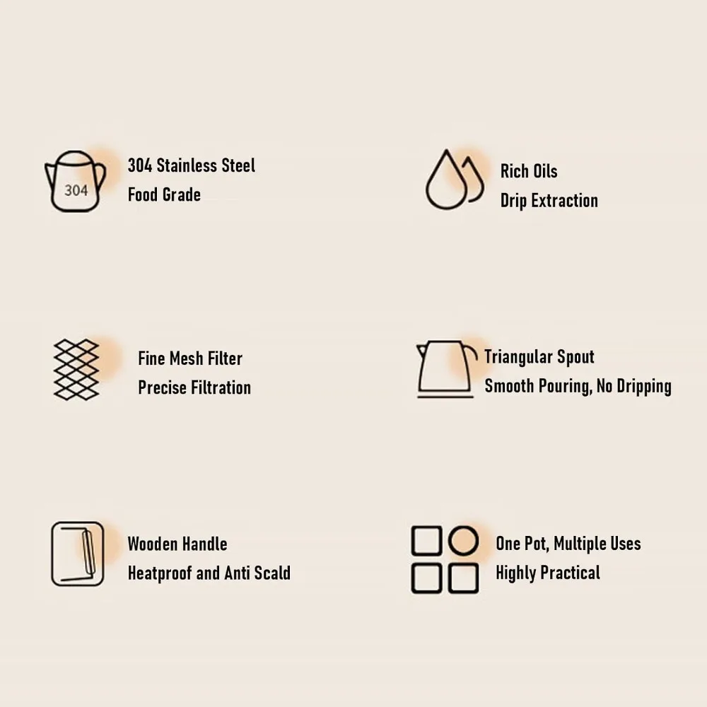 9 Cup Capacity Camping Percolator Coffee Pot Stainless Steel Material Removable Lid Camping Coffee Pot Wood Handle