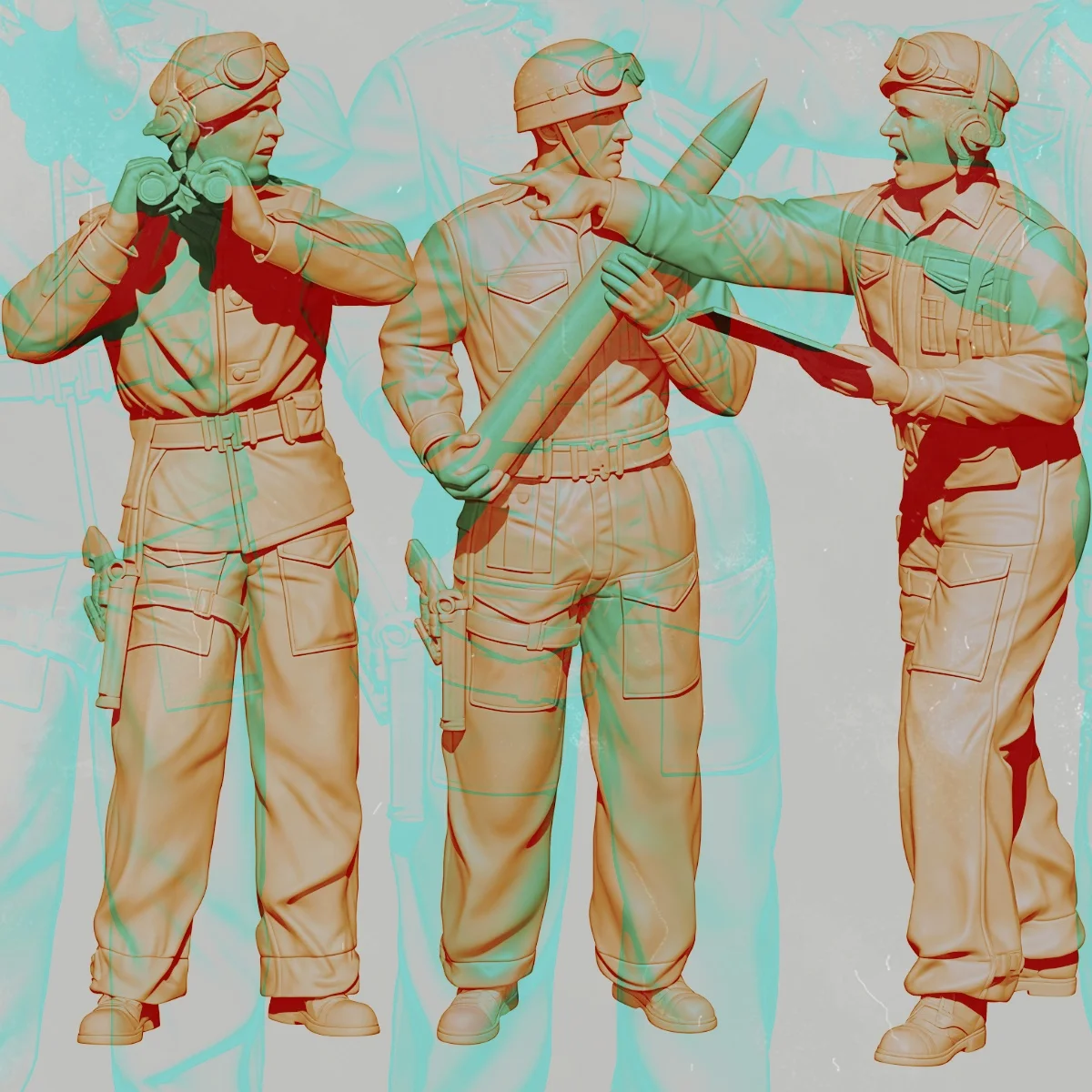 

1/35 resin unpainted model kit, military theme, WWII British tank crew unassembled and unpainted GK