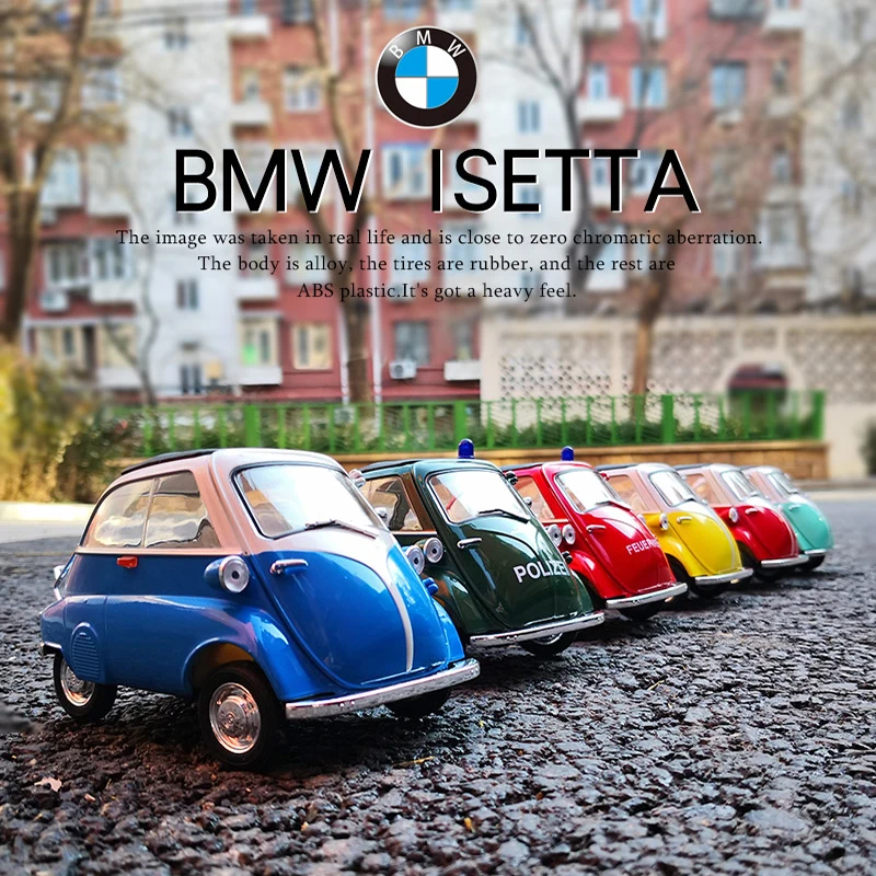 WELLY 1:18 BMW Isetta Toy Alloy Car Diecasts & Toy Vehicles Car Model Miniature Scale Model Car Toys For Children