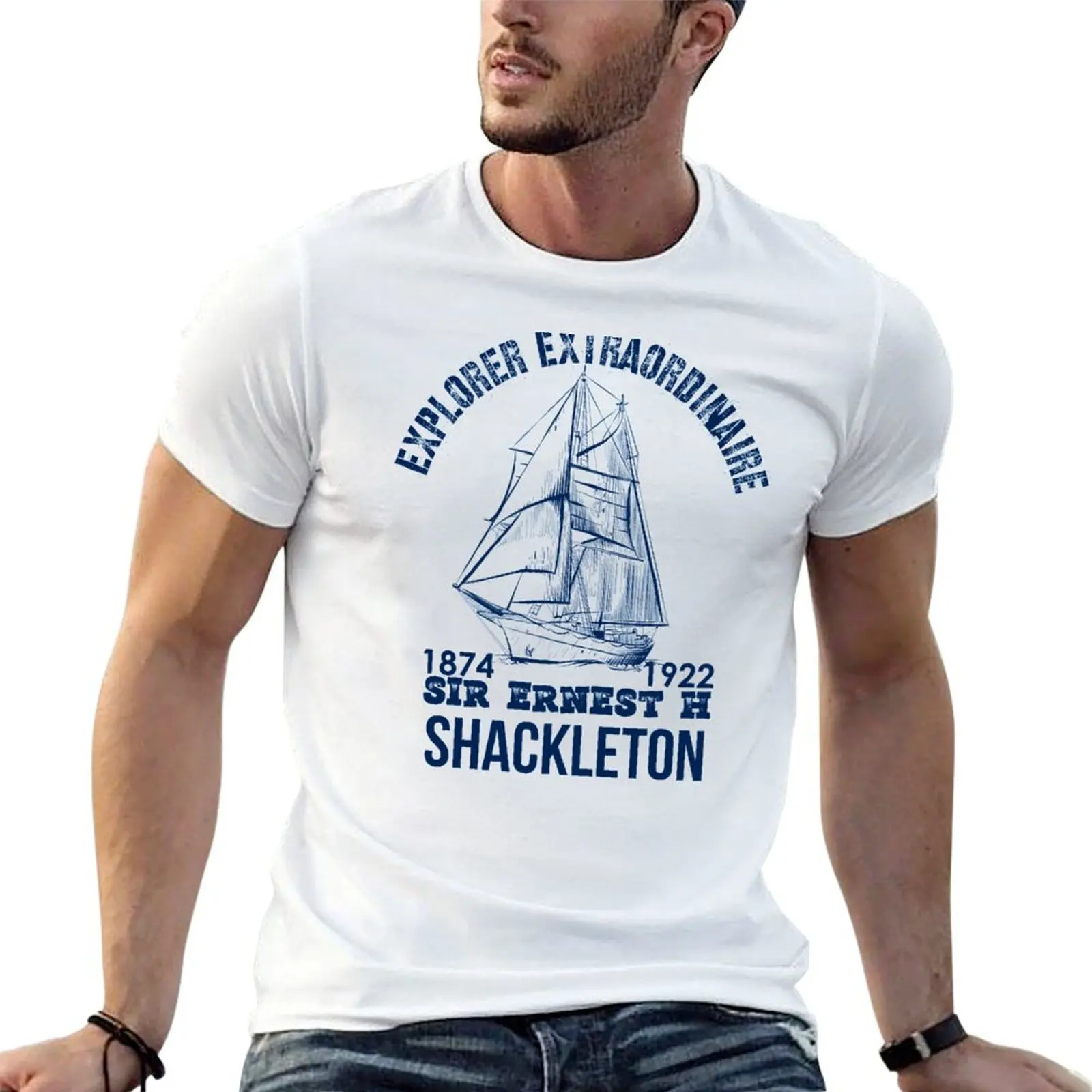 Sir Ernest Shackleton - The Courageous Hero T-Shirt vintage clothes plus sizes mens graphic t-shirts funny