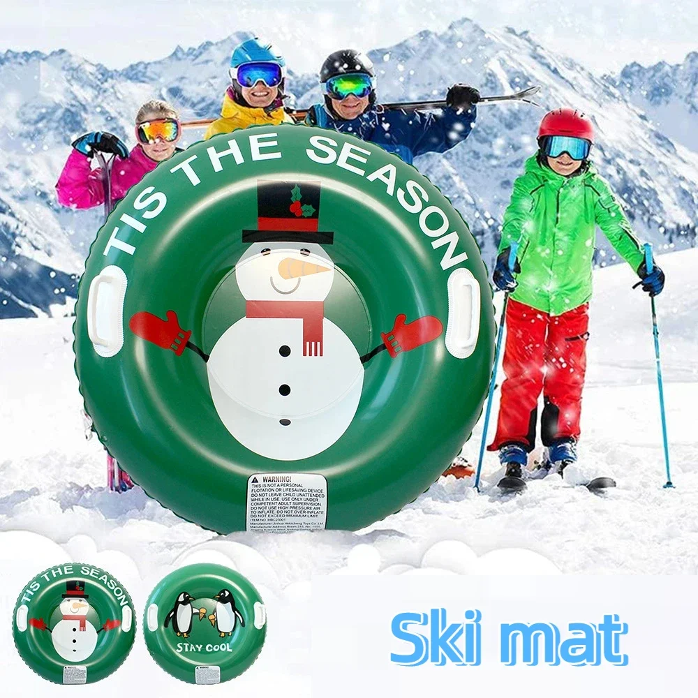 80cm Ski Ring Inflatable Pvc Sled Tube Thickened Snow Tube Winter Snow Tube With Handle Snowmobile Durable Sled Board