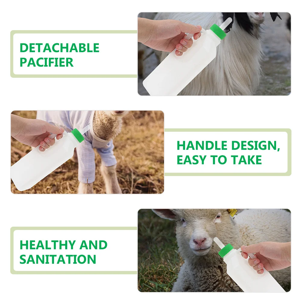 

1Set Livestock Nursing Milk Bottle 850ml Plastic Silicone Feeding Tool for Lamb Goat Calf with Handle Detachable Silicone