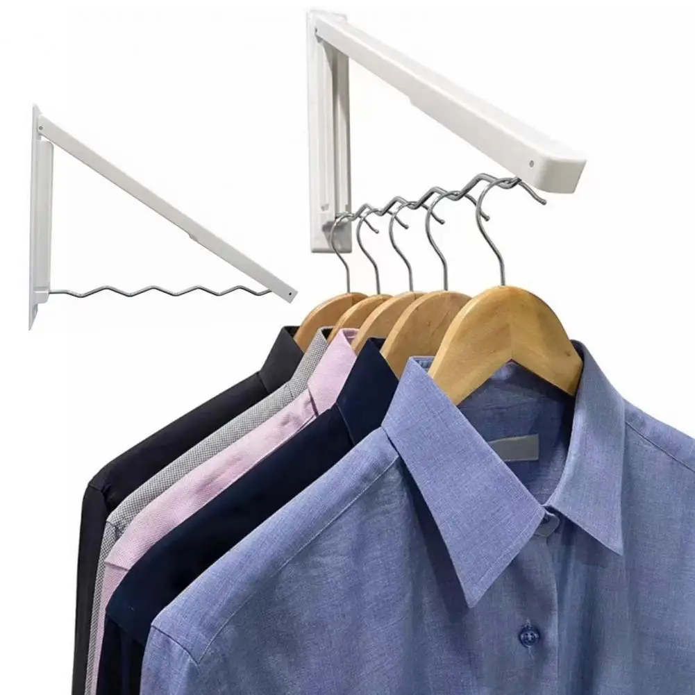 

Folding Clothes Drying Rack Wall Mount Laundry Drying Hanger Wavy Design Space-Saving Clothes Rail for Bedroom Laundry Room