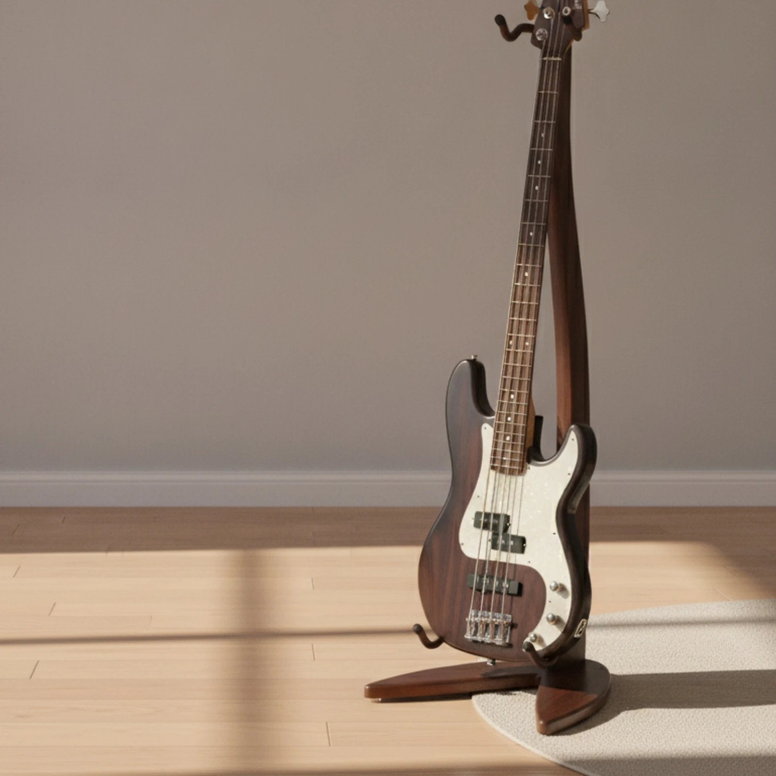 Guitar Stand with Padded Cradle Space-Saving Wooden Guitar Stand Universal Sturdy for Guitarists, Living Room, Music Studio