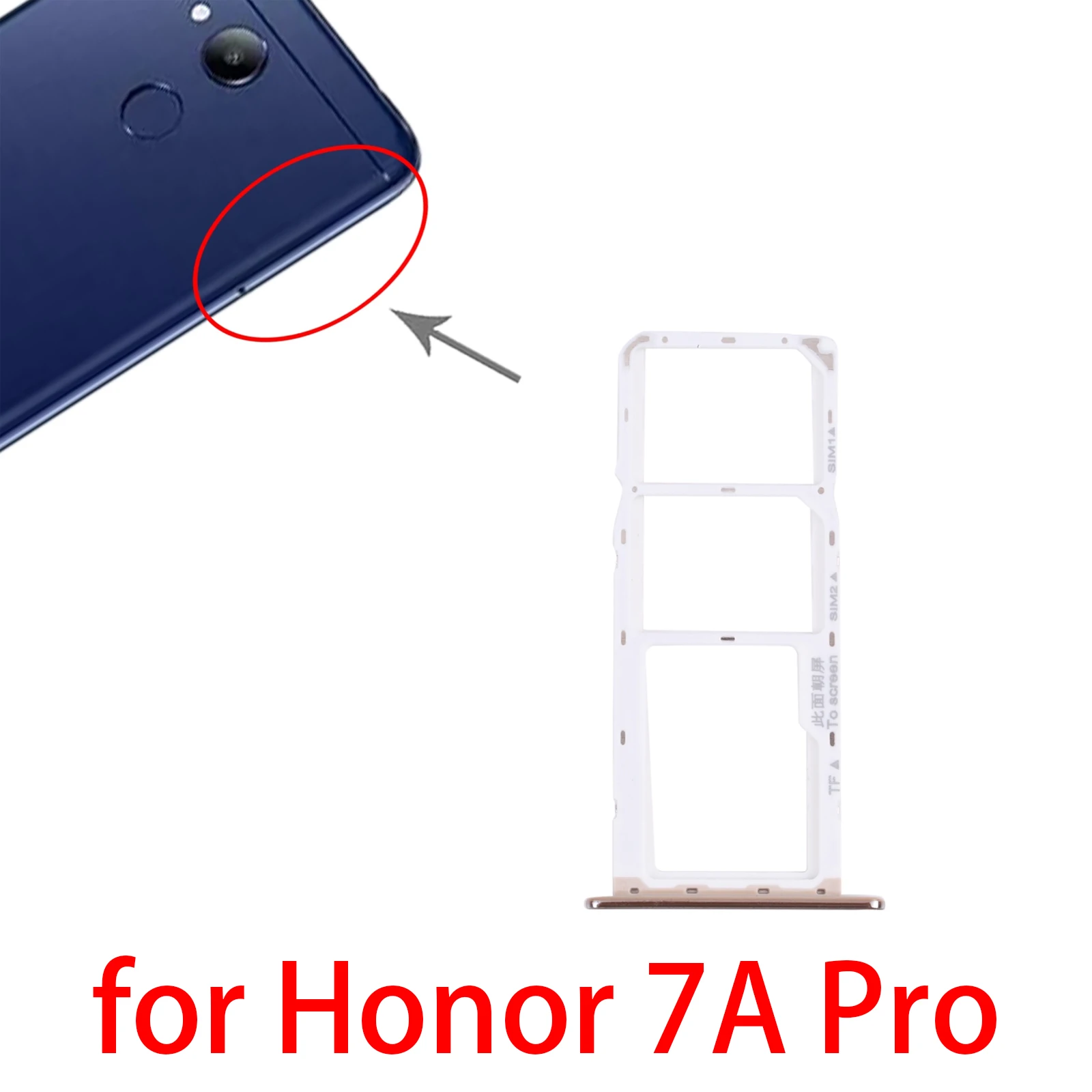 

SIM Card Tray + SIM Card Tray + Micro SD Card Tray for Honor 7A Pro