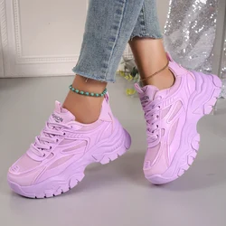 Zapatillas de deporte para mujer, zapatillas gruesas a la moda, zapatos deportivos con plataforma de tenis al aire libre para mujer, zapatos ligeros de diseñador 2024