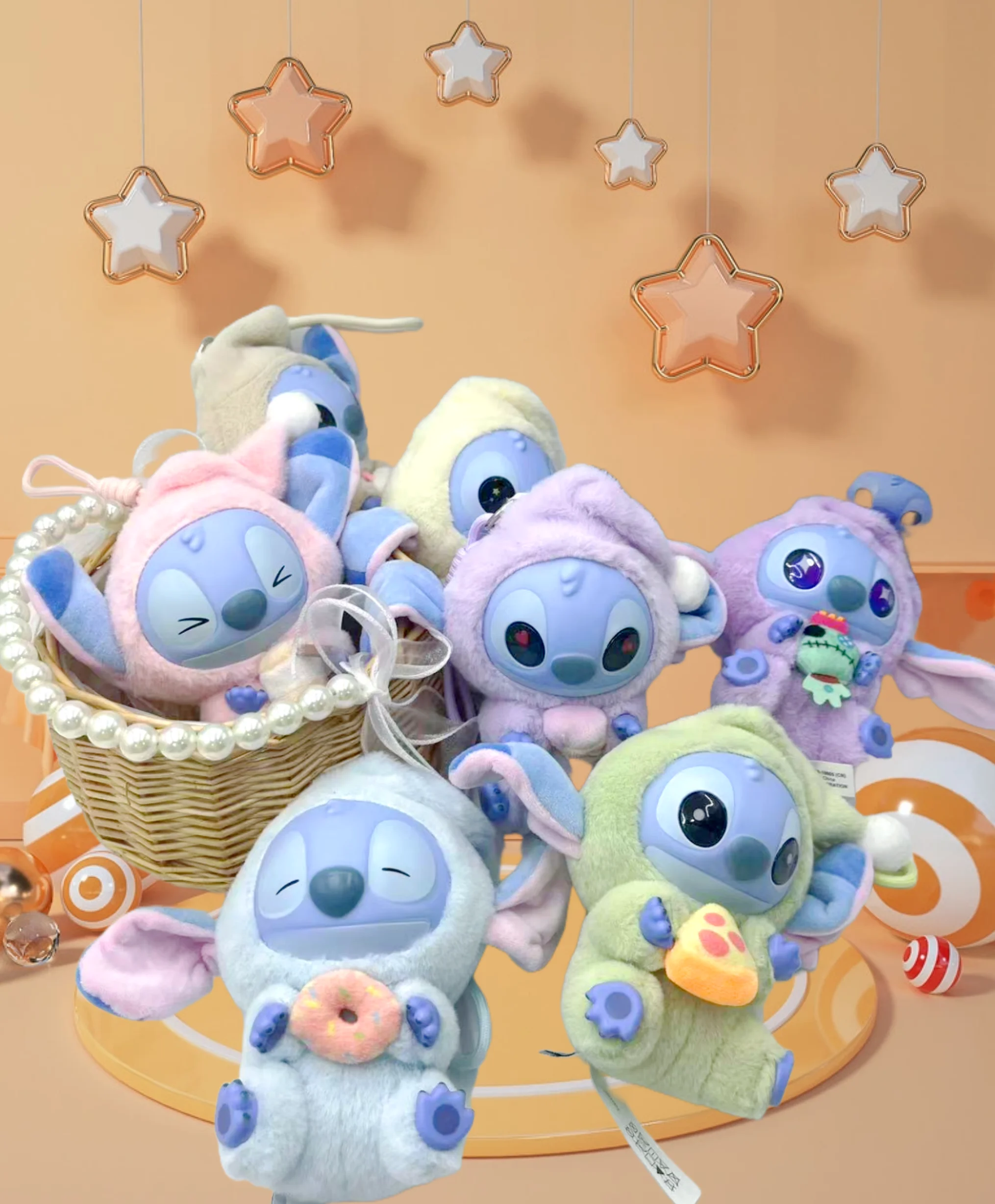 Disney Stitch "Late-Night Bites"-serie – pluche dierenfeest blinde doos speelgoed, schattige pluche poppen, decoratieve geschenken
