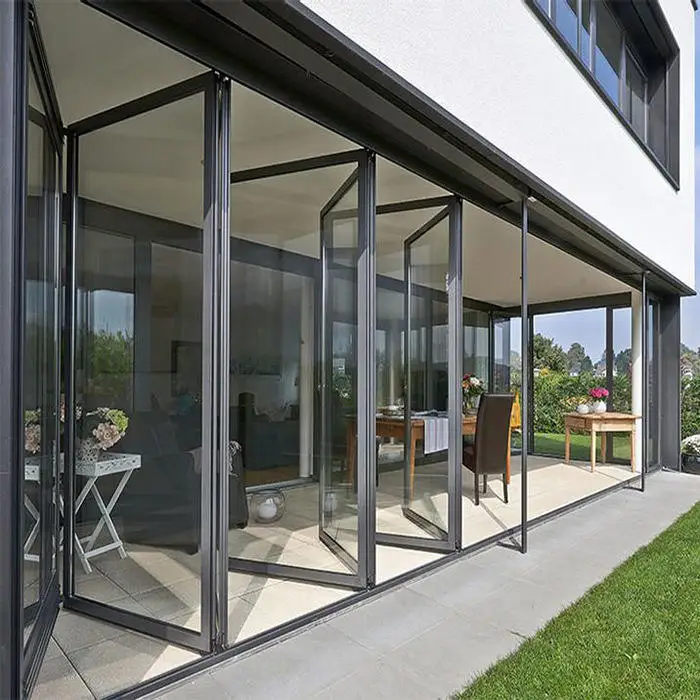 Minimalist Style Manual Folding Door Space Saving Design Multiple Panels Accordion Folding Doors Soundproof Fold Able Doors